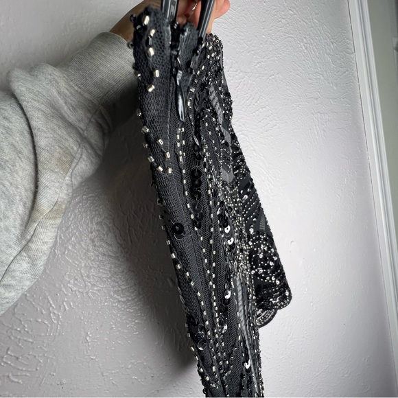 New Endless Rose Black Sequin Women’s Mini Skirt Sz S Chic Fitted Holiday Party - Picture 5 of 9